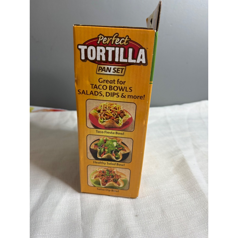 Perfect Tortilla Pan Set 4 Piece Non-Stick Baked Taco Bowl Maker Dishwasher Safe - Picture 3 of 4